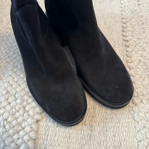 Stuart‎ Weitzman Boulevard Suede Bootie Pull On Black Moto NEW with Box 9.5 - Picture 9 of 9